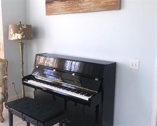 WM KNABE & CO. BLACK LACQUER UPRIGHT PIANO