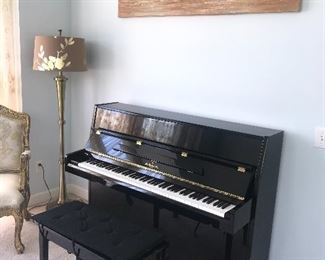 WM KNABE & CO. BLACK LACQUER UPRIGHT PIANO