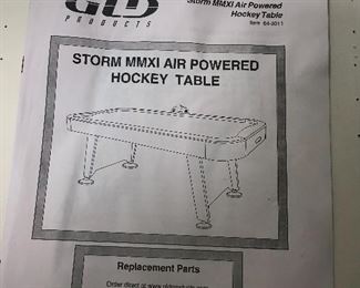 FAT CAT AIR HOCKEY TABLE
84” length x 42” width x 32.5” height