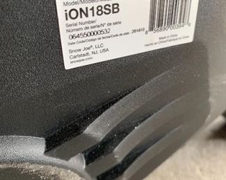 SNOW JOE ION 18SB CORDLESS SNOW BLOWER