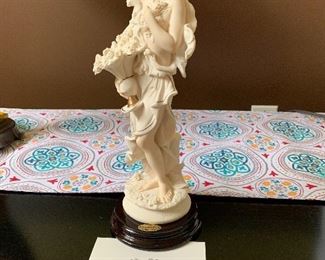 GIUSEPPE ARMANY LADY WITH FLOWERS BASKET FIGURINE