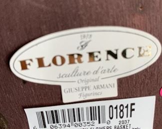 GIUSEPPE ARMANY LADY WITH FLOWERS BASKET FIGURINE