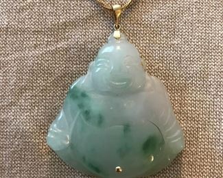JADE BUDDHA PENDANT ON 18K GOLD NECKLACE