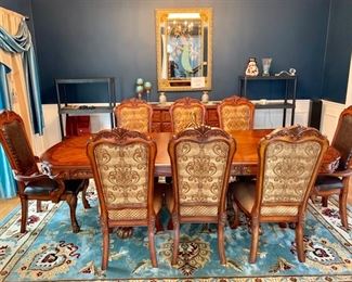GORGEOUS FORMAL DINING TABLE WITH 8 CHAIRS
108” length x 46” width x 32” height