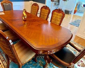 GORGEOUS FORMAL DINING TABLE WITH 8 CHAIRS
108” length x 46” width x 32” height