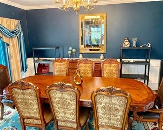 GORGEOUS FORMAL DINING TABLE WITH 8 CHAIRS
108” length x 46” width x 32” height