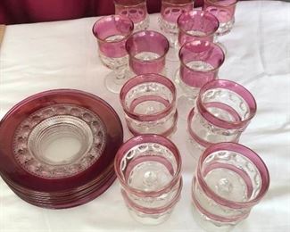 Rose -Pink Vintage Glass set https://ctbids.com/#!/description/share/183958