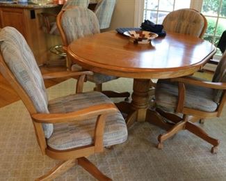 Kitchen Table with Rolling Chairs