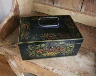 Antique Painted Deed Box
