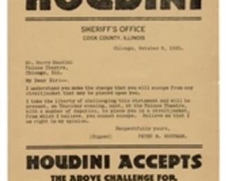 Houdini Straitjacket Escape Challenge Handbill