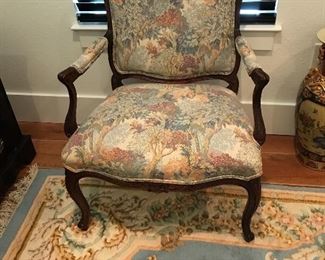 Pair of open arm French-style chairs