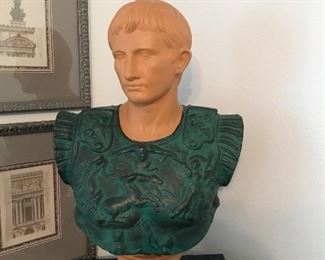 Terra cotta  bust of Augustus Cesar 