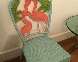 Vinyl woven side chair