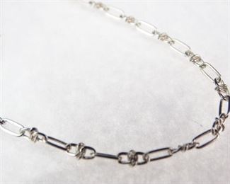 925 Sterling Silver 17 Twisted Chain Link Necklace
