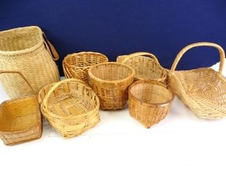 Assorted Wicker Woven Baskets (8)