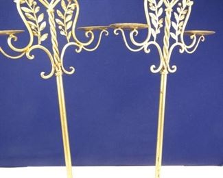 Tall Brasscolored Candle Stand Set