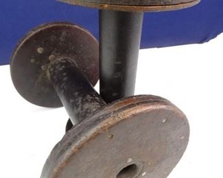 Vintage Wooden Wire Spools w Crank Handle Notches