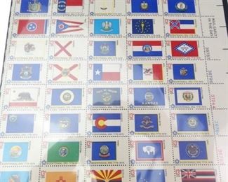 Sheet of US State Flag Stamps
