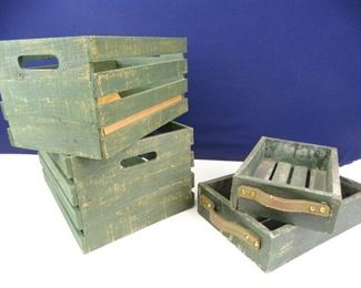 Green Cedar Storage Boxes