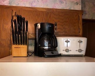 Knives, Coffee Maker and @ Slice Toaster