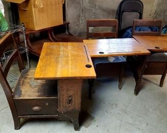 3 Vintage Children's School Desks