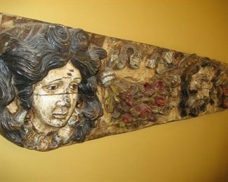Carved wooden frieze
