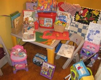 Kid's table with games and toys