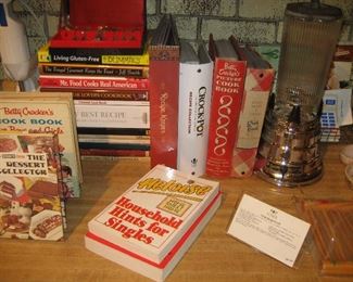 Cookbooks and vintage blender