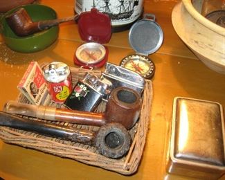 Vintage pipes and lighters