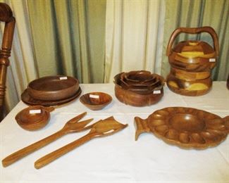 Note the carved wood egg plate 