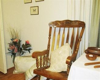 Hand Carved Rocking Chair very beautiful with matching one for child
