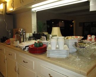 Nice Mics. Kitchen--pans, pots, dishes, vintage pyrex and more