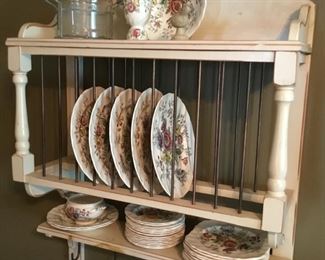 Lovely farmhouse plate rack (Sheraton bowl not included - on top shelf)
