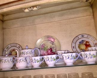 Vintage Shelley porcelain dessert set for 6.