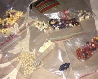 Bags of precious stones & pearls