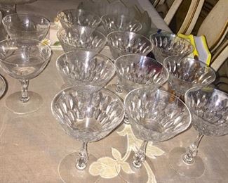 Signed Tiffany stemware.