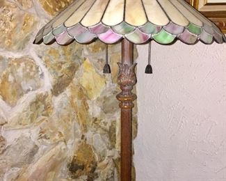 Slag Glass Vintage Standing Lamp
