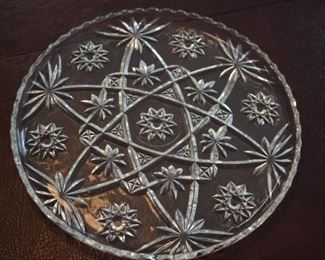 Vintage Clear Glass Serving Plate