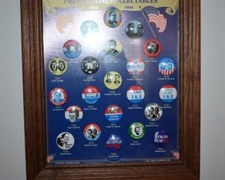 Nicely Framed Collection of Antique and Vintage Political Buttons