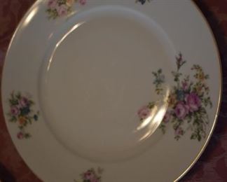 Gorgeous Vintage  Plate hand-painted with Flowers and Gold Accents