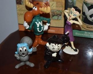Very Collectible Vintage Figurines of the Bullwinkle Moose Characters