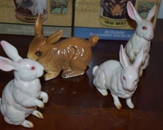Beautiful Set of Vintage Bunny Figurines