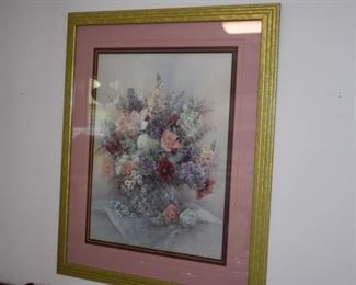 Beautifully Matted and Framed Art of Still Life - Flowers