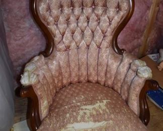 Lovely Victorian Chair! Upholstery is in need of a lot of "TLC"!