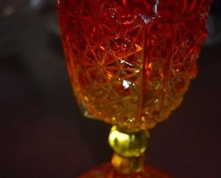 Vintage/Antique Amber Goblet