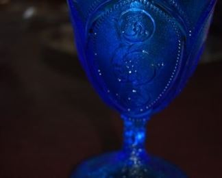 Gorgeous Vintage/Antique Blue Glass Goblet