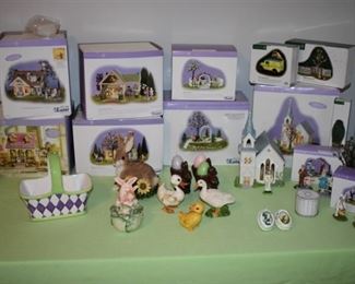 Vintage Snow Village Easter Figurines All with their Original Boxes