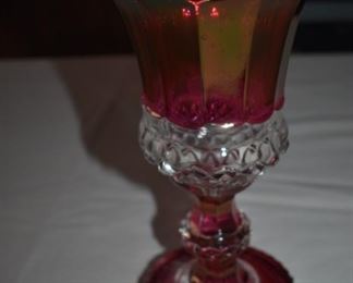 Vintage Ruby Red Kings Crown Thumbprint Glassware