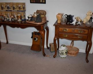 Queen Anne Sofa Table, Antique Wall Phone, 2 Drawer Queen Anne Occasional Table and More!