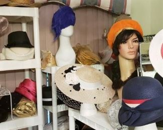 vintage hats, modern hats, millinery boxes